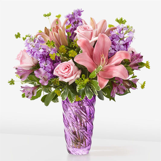 Precious Petals Bouquet with Luxe Swirl Vase –  Panda Flowers Canada Inc, Calgary AB
