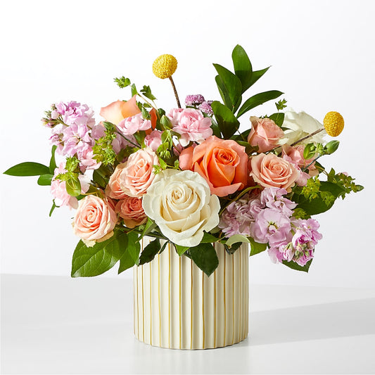 French Market Bouquet with Ivory Vase –  Panda Flowers Canada Inc, Calgary AB